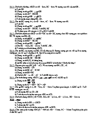 Đề cương ôn tập môn Hình học Lớp 8